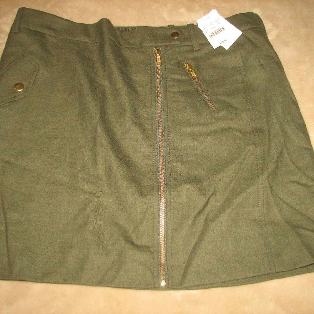 J Crew women's army green skirt sz 10 new with tags